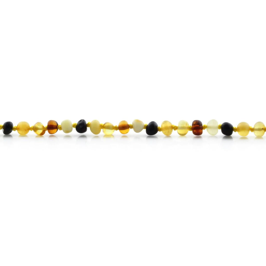 Baltic Amber Teething Necklace. Baroque Multicolour 4mm - BA50