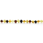 Baltic Amber Teething Necklace. Baroque Multicolour 5mm - BA16