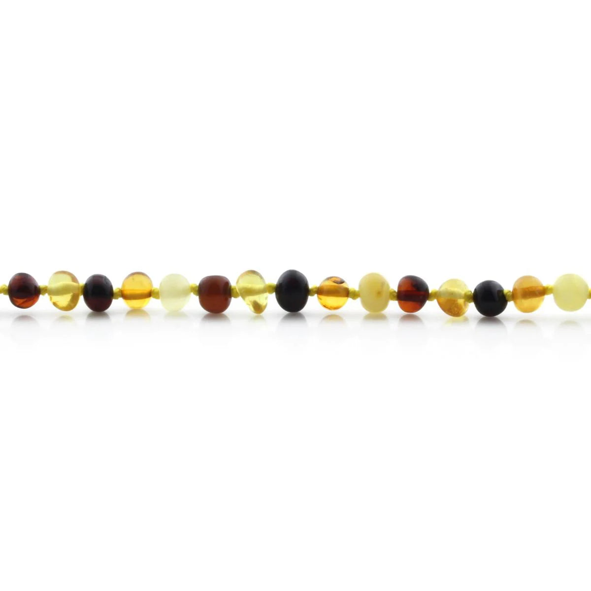 Baltic Amber Teething Necklace. Baroque Multicolour 5mm - BA16
