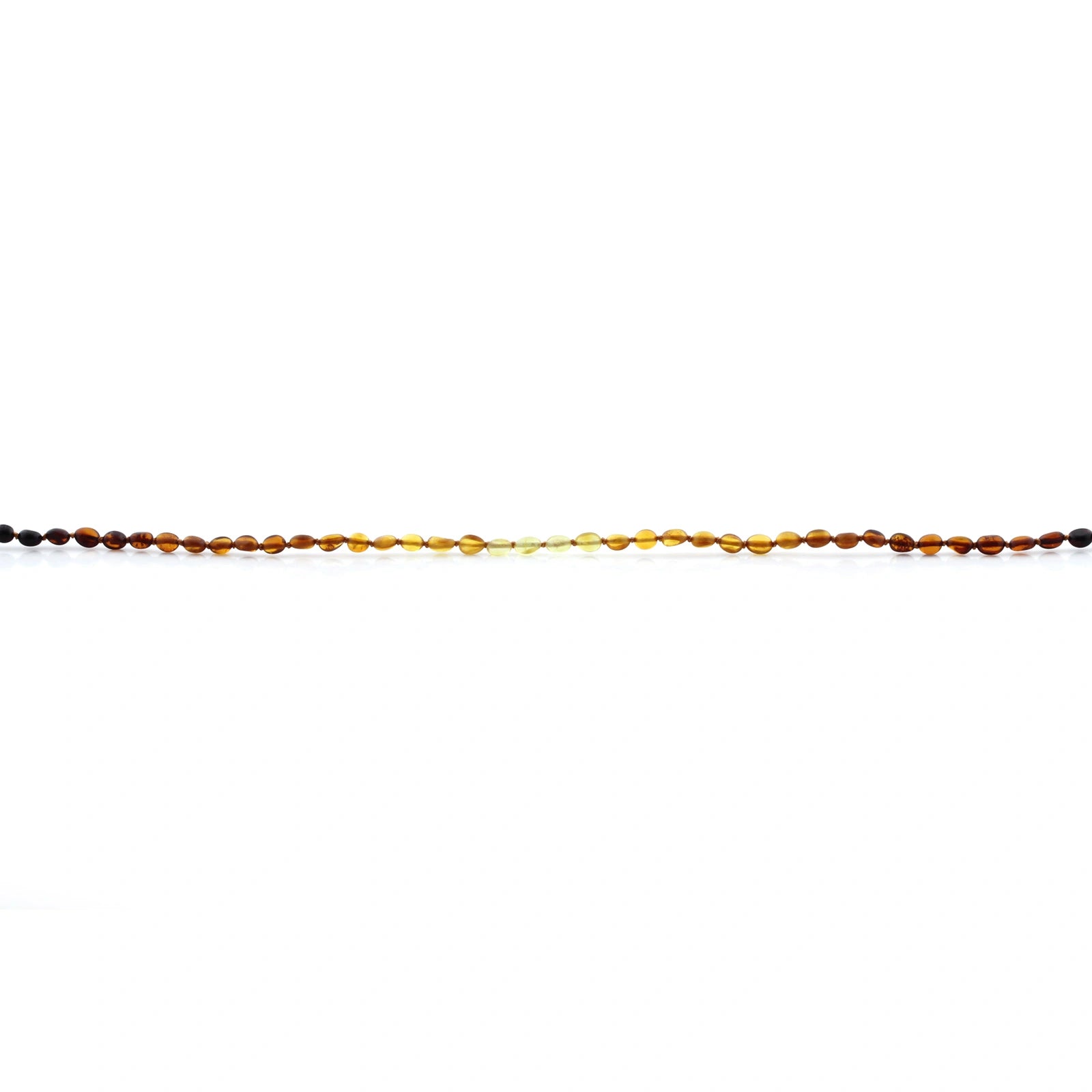 Baltic Amber Teething Necklace. Olive Rainbow Glossy 5mm - OL68