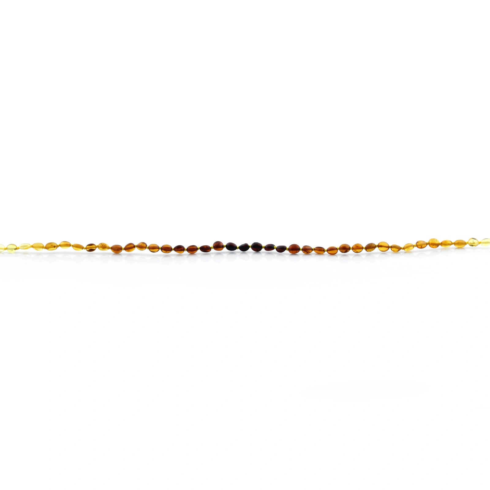Baltic Amber Teething Necklace. Olive Rainbow Glossy 5mm - OL67