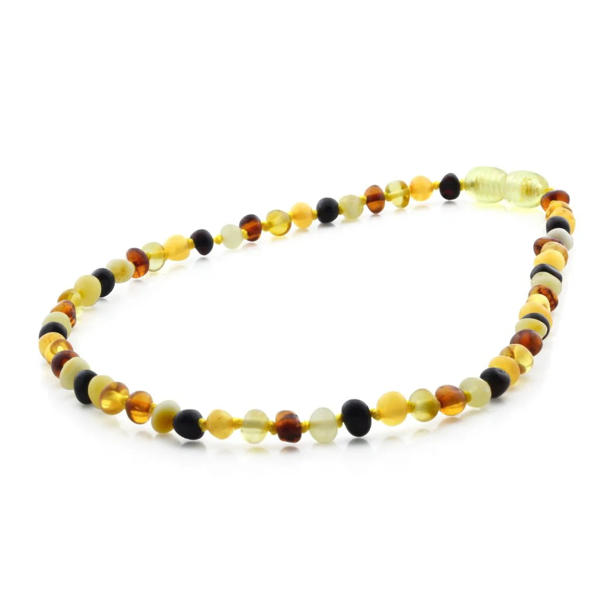 Baltic Amber Teething Necklace. Baroque Multicolour 4mm - BA49