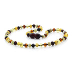 Baltic Amber Teething Necklace. Baroque multicolour 4mm - BA52