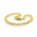 Milky yellow Baltic amber roundel children's necklace, 33cm