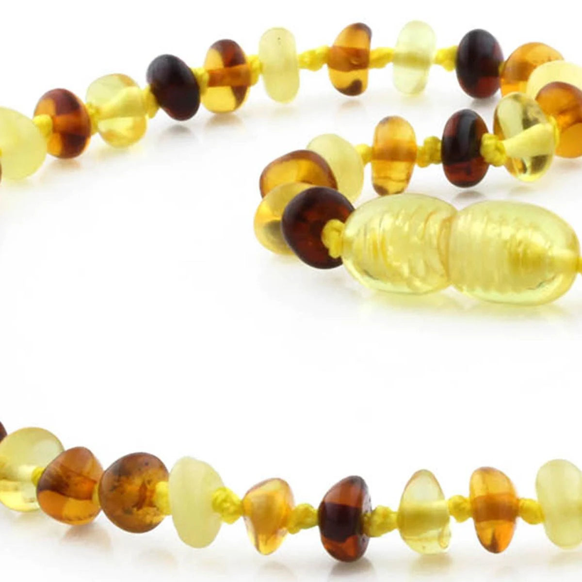 Baltic Amber Teething Necklace. Roundel Multicolour 5mm - RO3