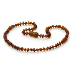 Baltic Amber Teething Necklace. Baroque Cognac 4mm - BA57