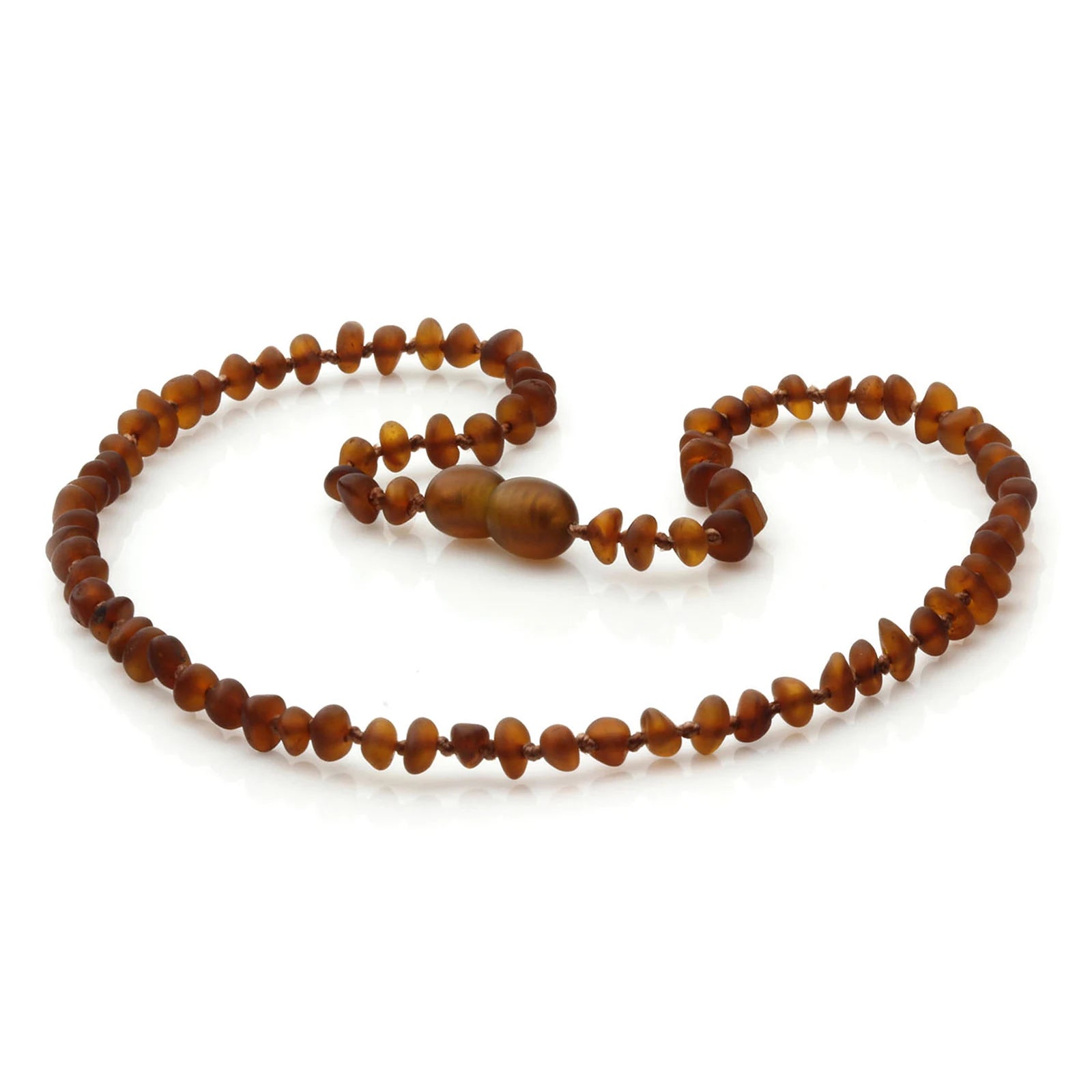 Baltic Amber Teething Necklace. Baroque Cognac 4mm - BA57