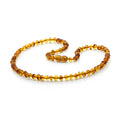 Adult Baltic Amber Necklace. Baroque Light Cognac 5mm - BA119