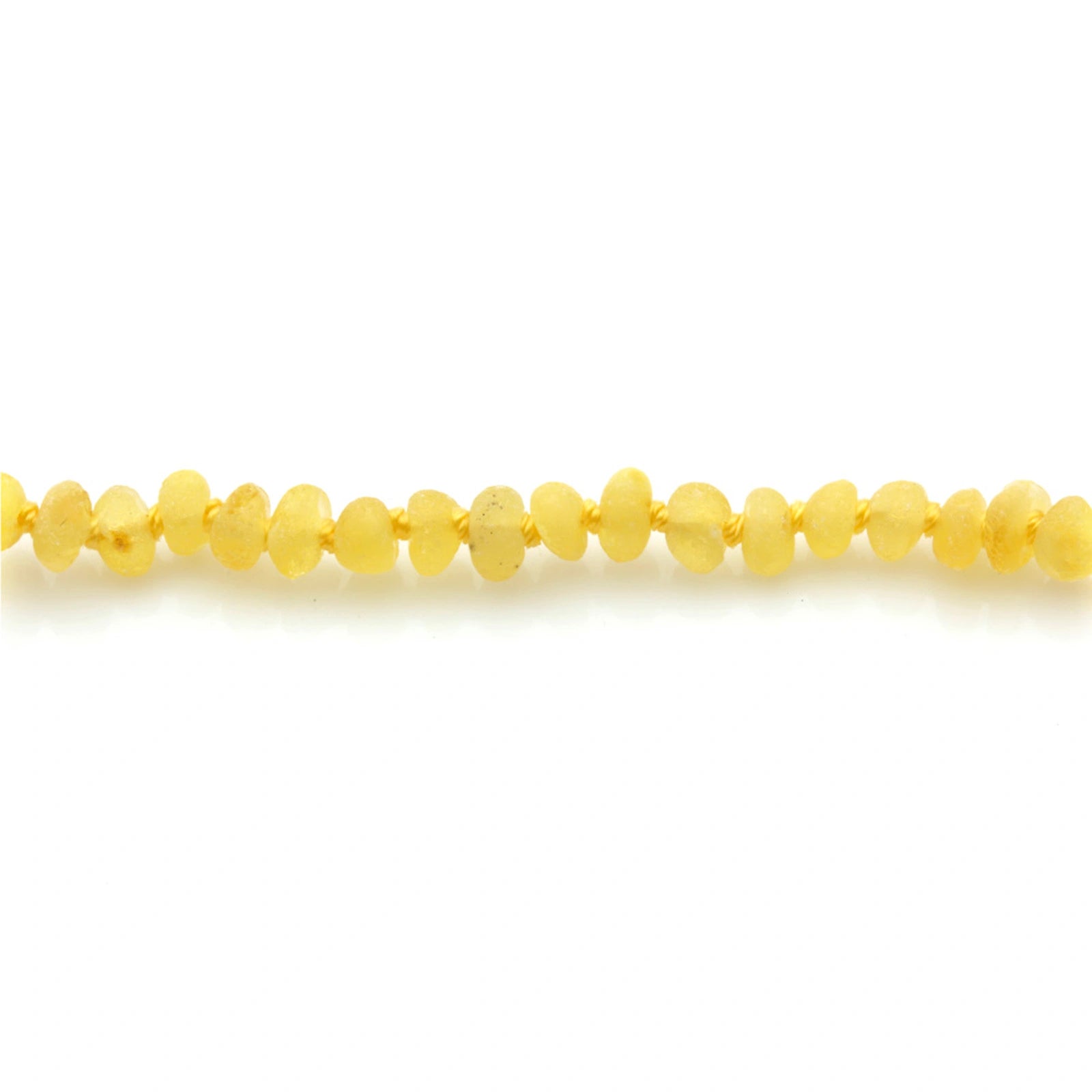 Baltic Amber Teething Necklace. Baroque Milky Yellow 4mm - BA59