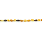 Baltic Amber Teething Necklace. Olive Multicolor Matte 5mm - OL10