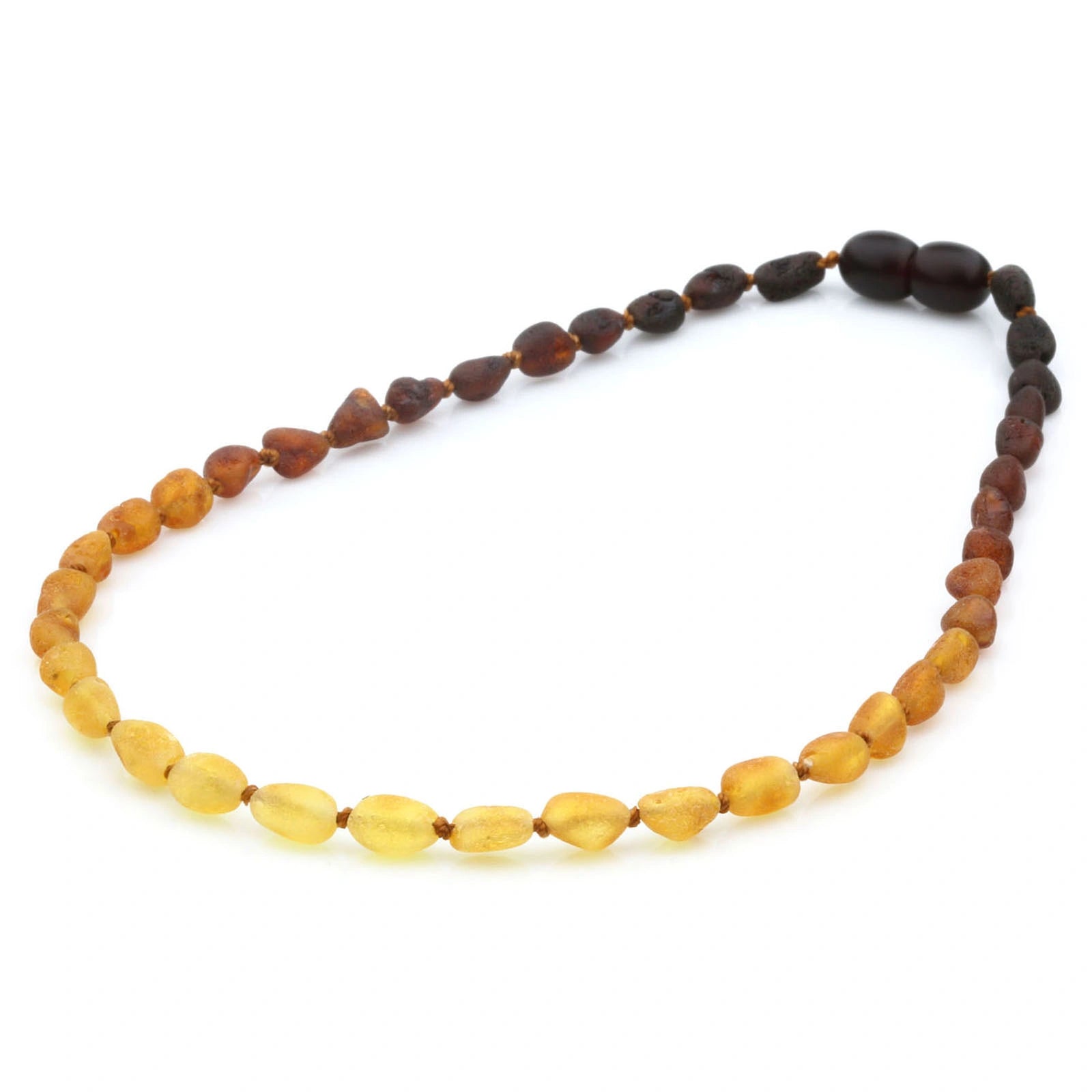 Baltic Amber Teething Necklace. Olive Rainbow Rough 5mm - OL16