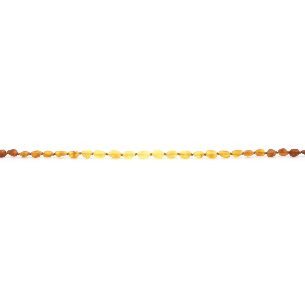 Baltic Amber Teething Necklace. Olive Rainbow Rough 5mm - OL16