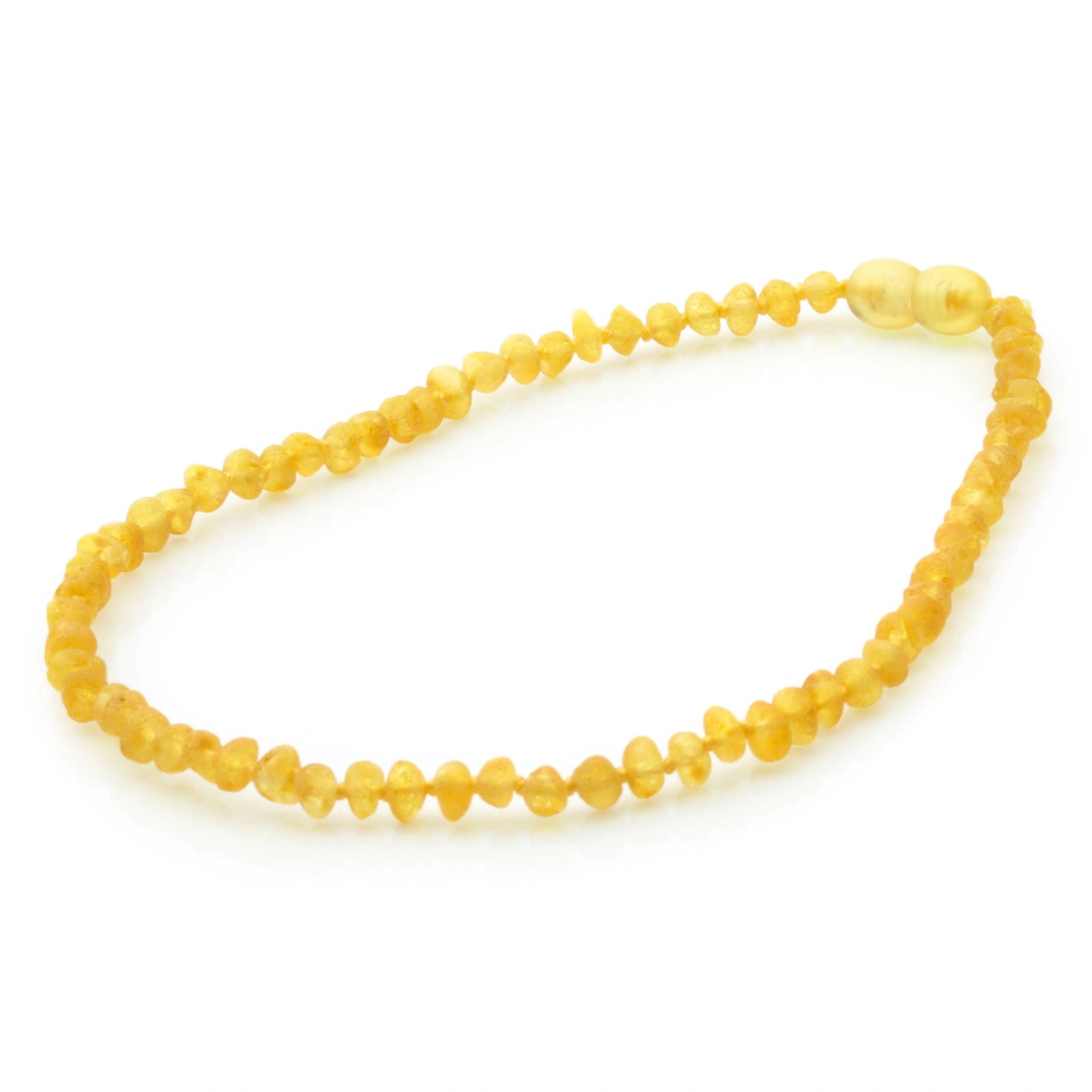 Baltic Amber Teething Necklace. Baroque Yellow 4mm - BA60