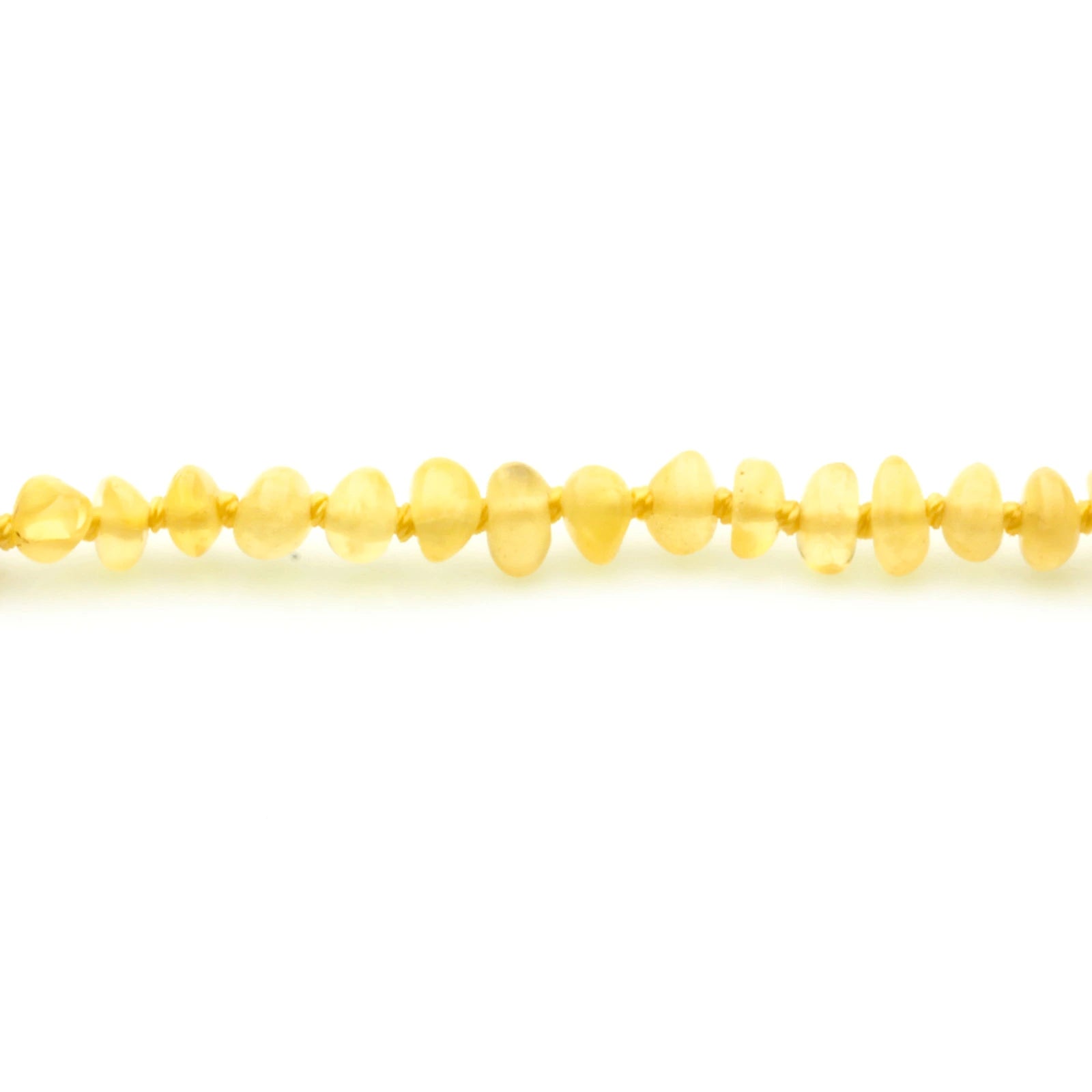 Baltic Amber Teething Necklace. Baroque Milky Yellow 4mm - BA46