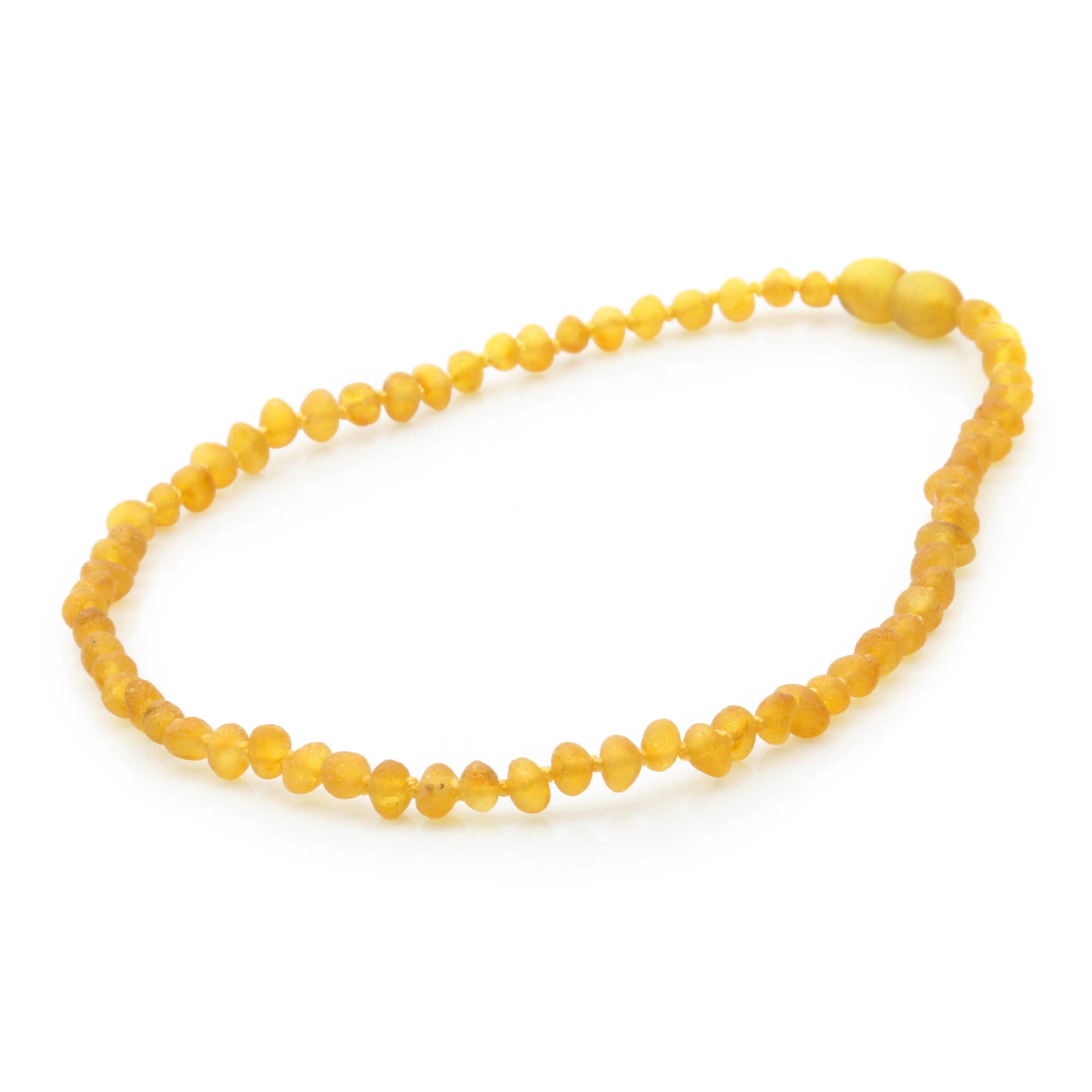 Baltic Amber Teething Necklace. Baroque Light Cognac 4mm - BA62