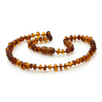 Baltic Amber Teething Necklace. Roundel Cognac 5mm - RO7