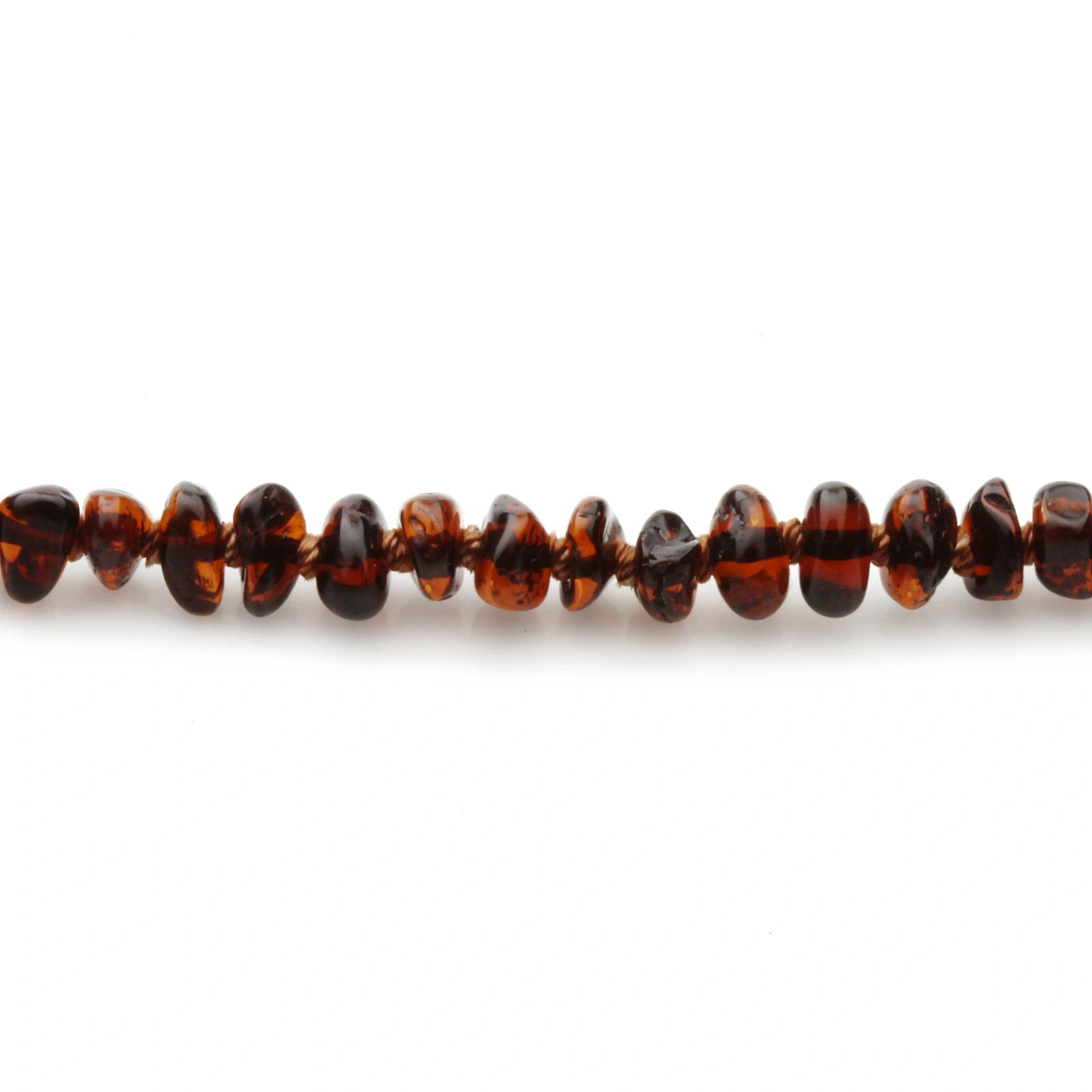 Baltic Amber Teething Necklace. Roundel Dark Cognac 5mm - RO55
