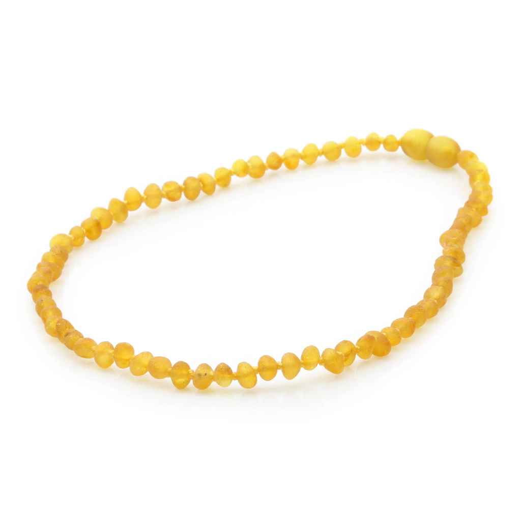 Baltic Amber Teething Necklace. Baroque Yellow 4mm - BA63