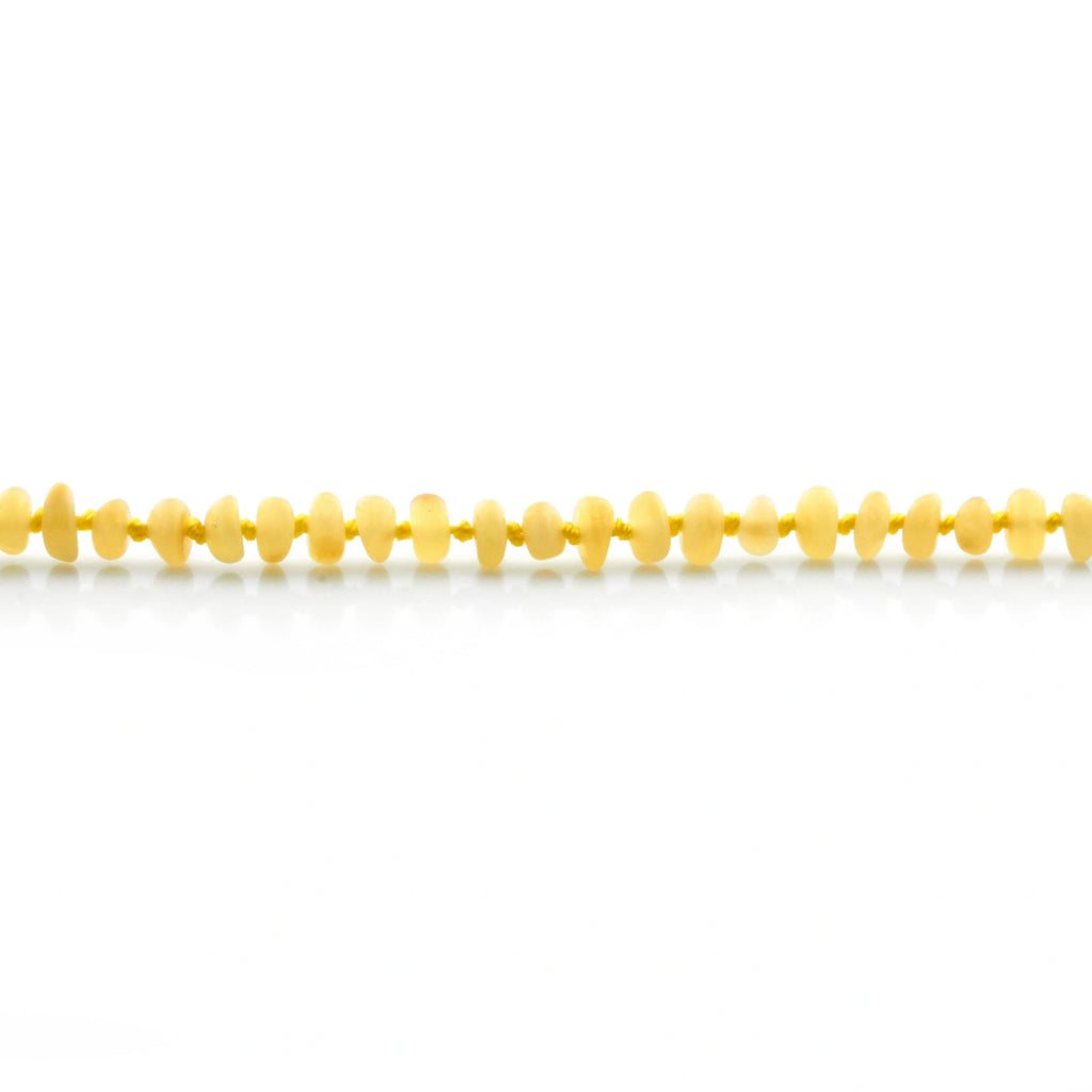 Baltic Amber Teething Bracelet. Roundel Milky Yellow 5mm - RO76