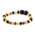 Baltic Amber Child Bracelet with Sky Blue Imperial Jasper. Baroque 4mm - LE466-S