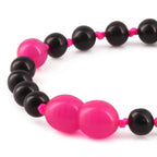 Baltic Amber Teething Bracelet with Pink Jade. Baroque 5mm - LE564
