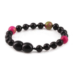 Baltic Amber Teething Bracelet with Pink Jade. Baroque 5mm - LE565