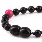 Baltic Amber Teething Bracelet with Pink Jade. Baroque 5mm - LE565
