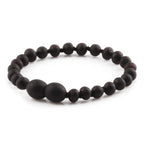 Baltic Amber Teething Bracelet. Baroque Black 5mm - XB54BM