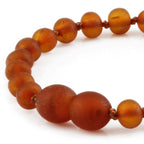 Baltic Amber Teething Bracelet. Baroque Light Cognac 5mm - XB54LCM