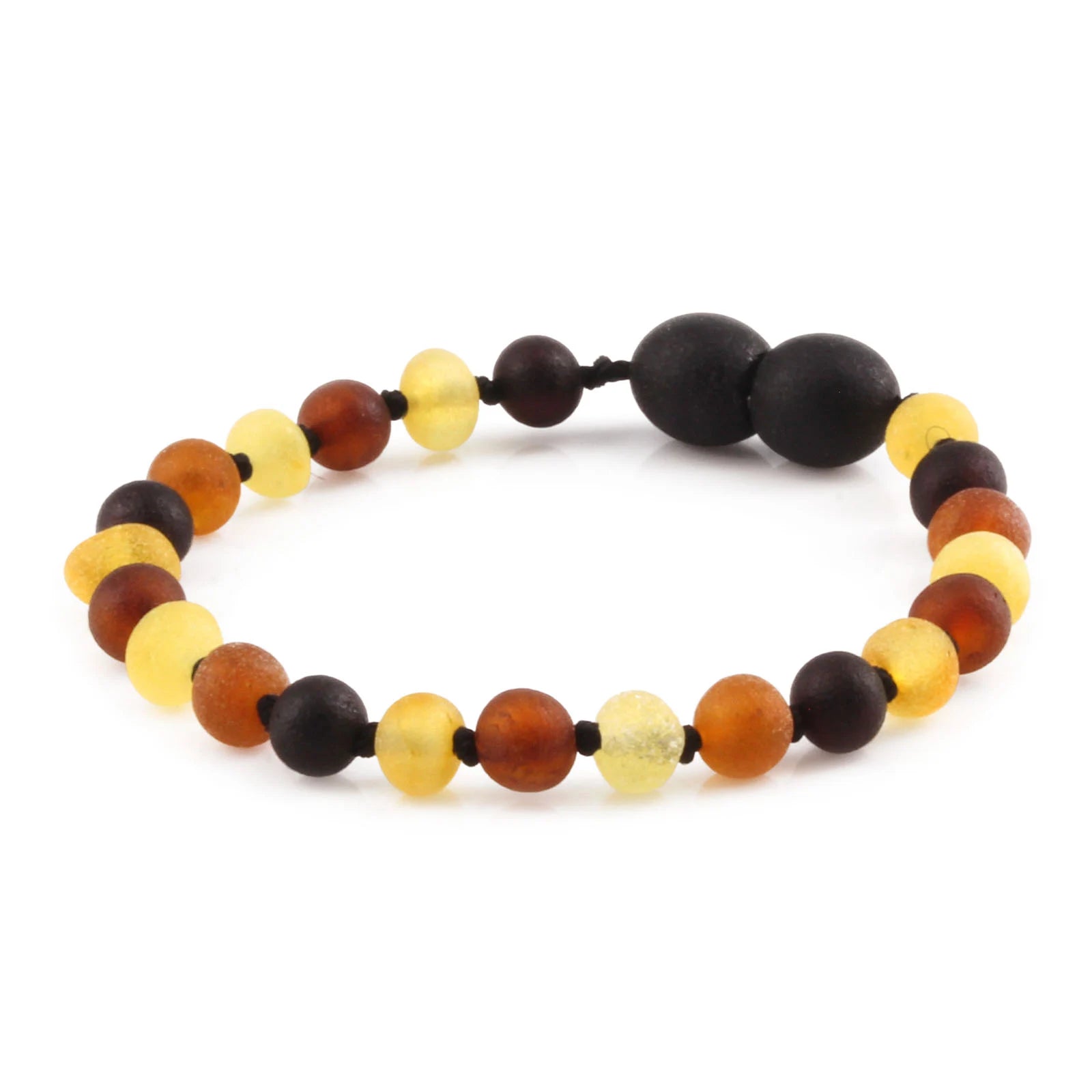 Baltic Amber Teething Bracelet. Baroque Multicolour 5mm - XB54M2M