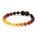 Rainbow Baltic amber baroque children's bracelet, 14cm