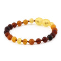 Baltic Amber Teething Bracelet. Baroque Rainbow 5mm - XB54RA1M