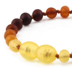 Baltic Amber Teething Bracelet. Baroque Rainbow 5mm - XB54RA1M