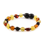 Baltic Amber Teething Bracelet. Side Drill Multicolour 6mm - XS64M2