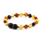 Baltic Amber Teething Bracelet. Side Drill Multicolour 6mm - XS64M2