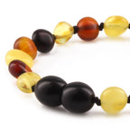 Baltic Amber Teething Bracelet. Side Drill Multicolour 6mm - XS64M2