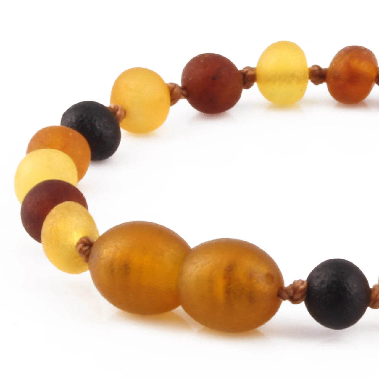 Baltic Amber Teething Bracelet. Baroque Multicolour 5mm - XB54MM