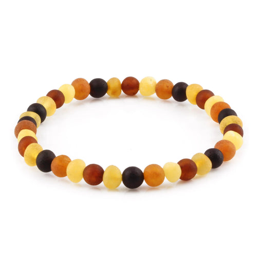 Multicolour Baltic amber baroque adult bracelet, 18cm