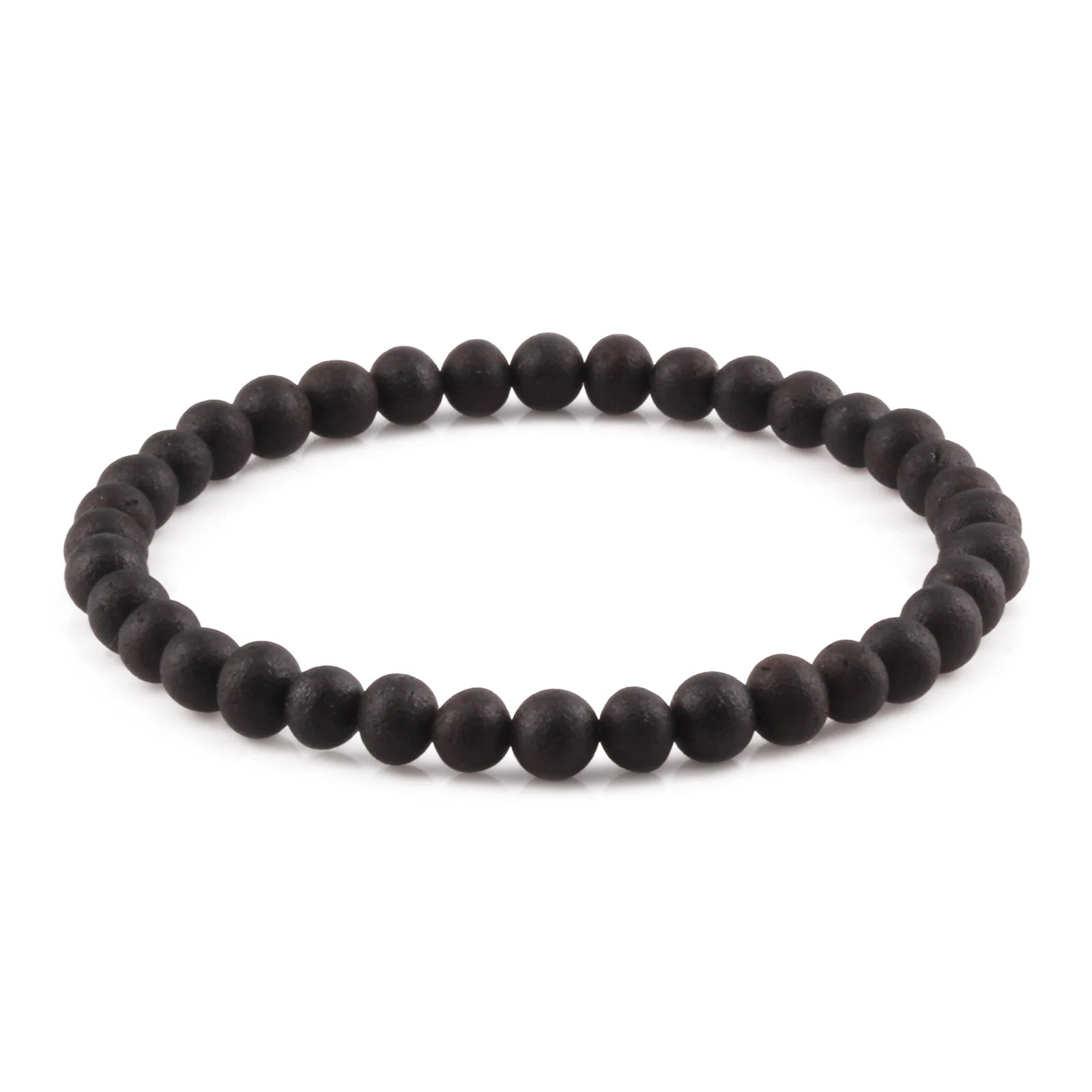 Adult Baltic Amber Bracelet. Baroque Black 5mm - XB54BM