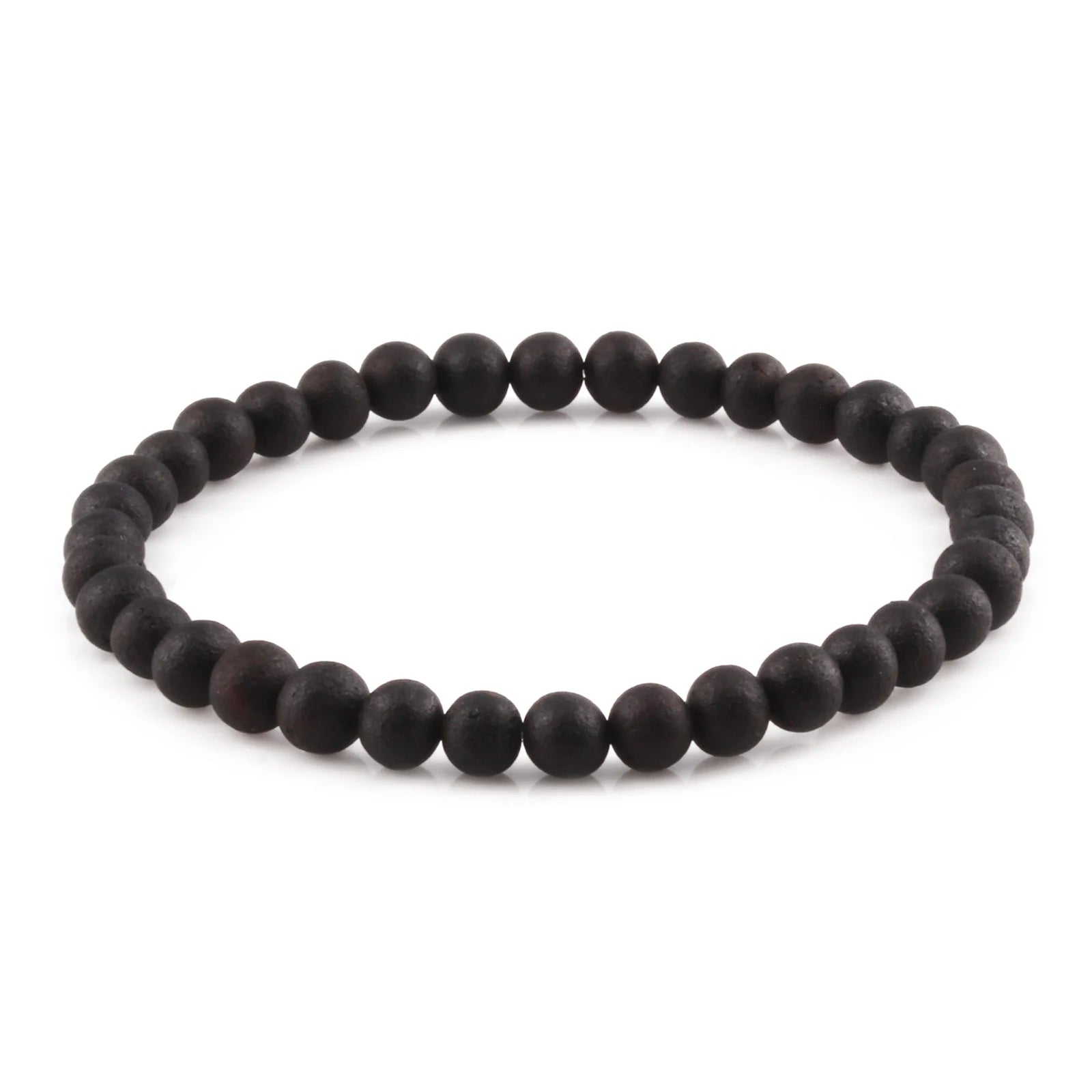 Adult Baltic Amber Bracelet. Baroque Black 5mm - XB54BM