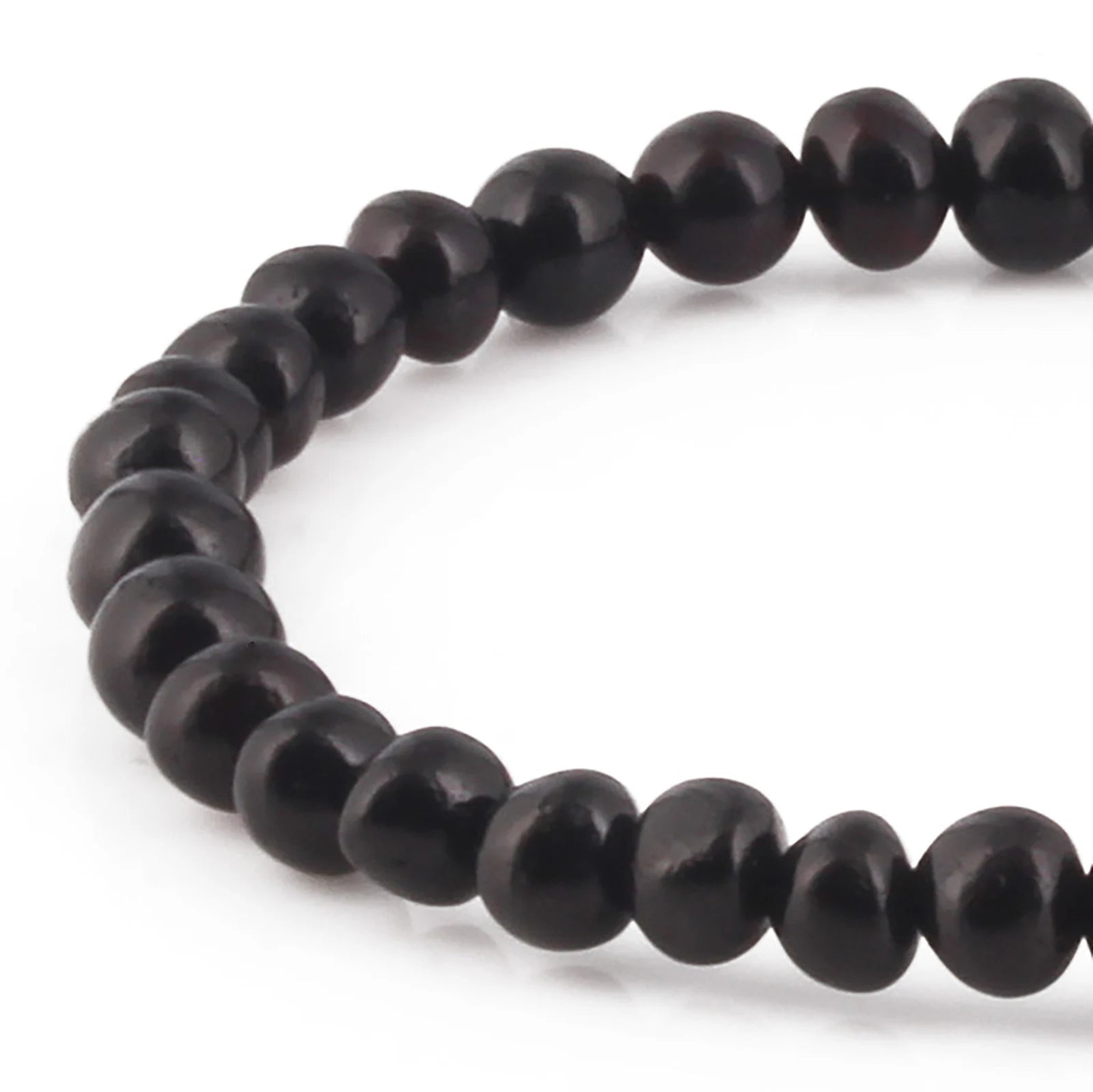 Adult Baltic Amber Bracelet. Baroque Black 5mm - XB54B