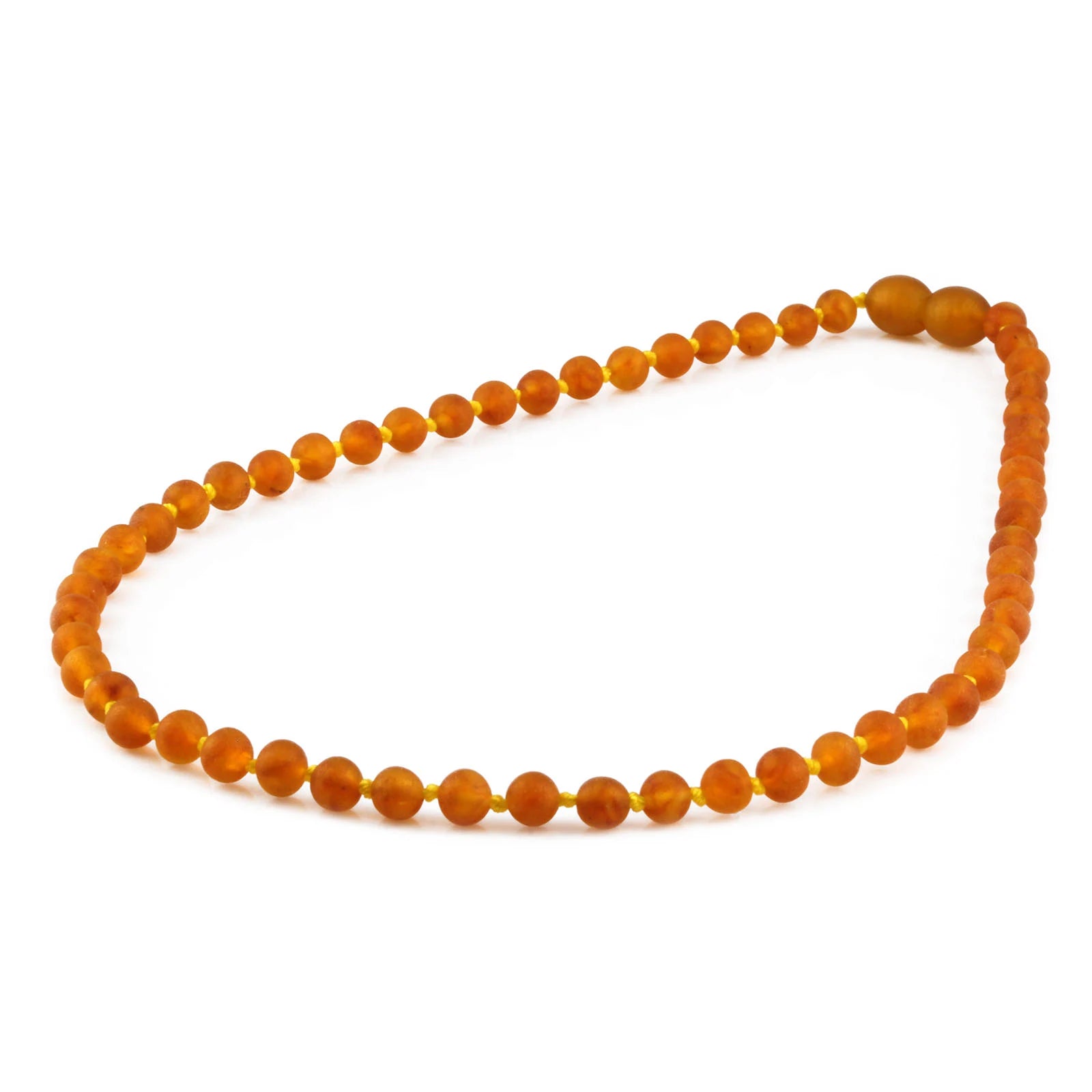 Natural Baltic Amber Junior Necklace. Baroque Light Cognac 5mm - XB54LCM-Y