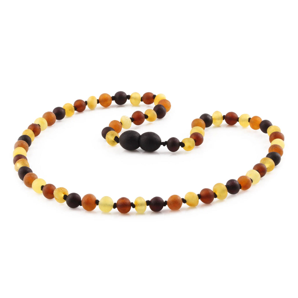Natural Baltic Amber Junior Necklace. Baroque Multicolour 5mm - XB54M2M