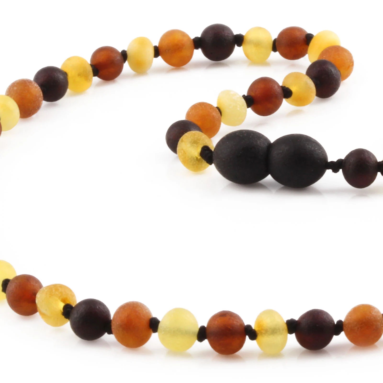 Natural Baltic Amber Junior Necklace. Baroque Multicolour 5mm - XB54M2M