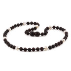 Natural Baltic Amber Junior Necklace with Freshwater Pearl. Baroque 5mm - JN104