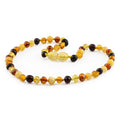 Baltic Amber Teething Necklace. Baroque Multicolour 5mm - XB54M1