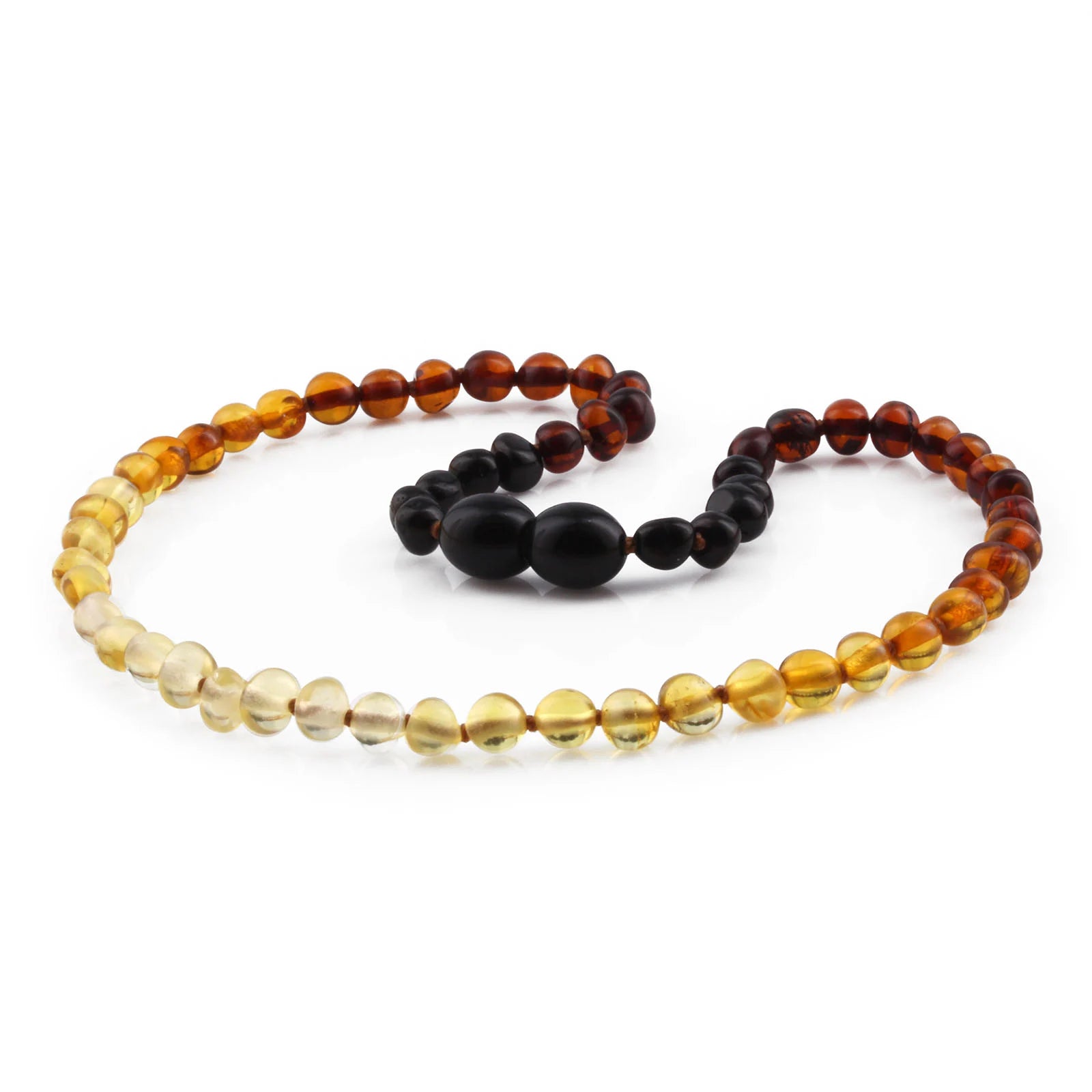 Baltic Amber Teething Necklace. Baroque Rainbow 5mm - XB54R2