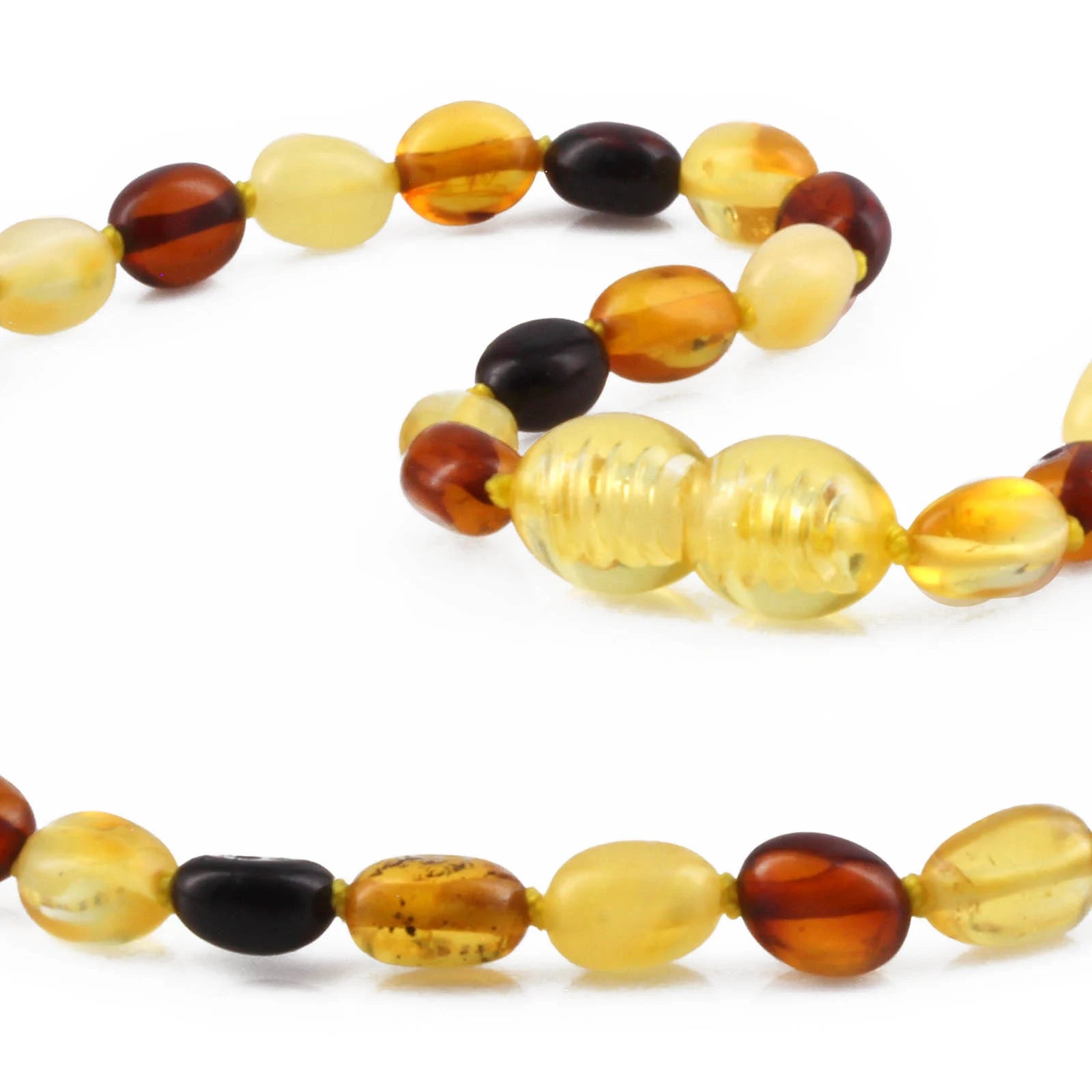 Baltic Amber Teething Necklace. Olive Multicolour 5mm - XO54M1