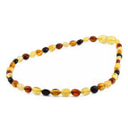 Baltic Amber Teething Necklace. Olive Multicolour 5mm - XO54M1
