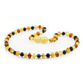 Baltic amber baroque children's necklace with tiger eye, 32cm